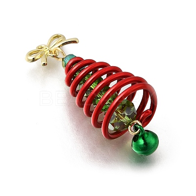 Christmas Electroplate Glass Pendants PALLOY-JF04364-03-1
