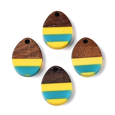 Epoxy Resin & Walnut Wood Pendants RESI-N039-121B-1