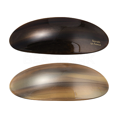 2Pcs 2 Colors Resin and Iron Hair Barrettes PHAR-GO0001-07A-1