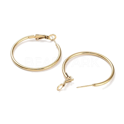 Ring 304 Stainless Steel Hoop Earrings for Women Men EJEW-B049-02B-G-1