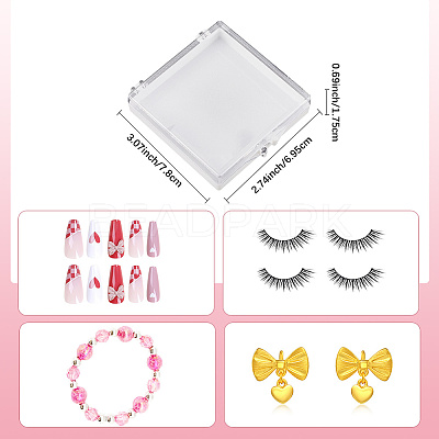 9Pcs Plastic Fake Nail Tips Storage Box CON-SP0001-15B-1