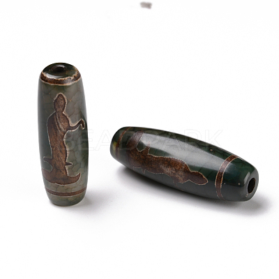 Tibetan Style dZi Beads X-TDZI-E004-04-1