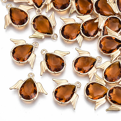 Faceted Glass Pendants X-GLAA-S191-001G-G-NR-1