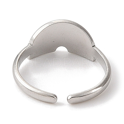 304 Stainless Steel Enamel Open Cuff Rings for Women RJEW-F166-51P-01-1