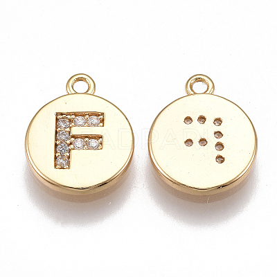 Brass Cubic Zirconia Charms KK-T038-194G-F-1