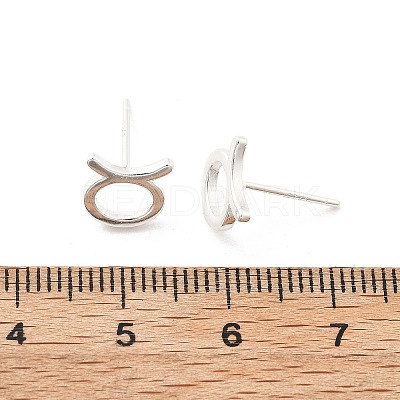 925 Sterling Silver Stud Earrings EJEW-K303-01S-02-1