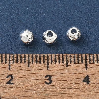 304 Stainless Steel Hammered Round Spacer Beads SA-CBA37BC-01E-S-1