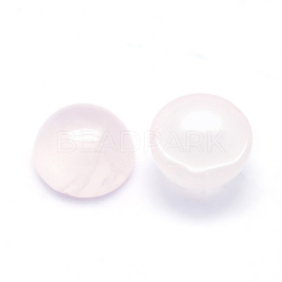 Natural Rose Quartz Cabochons G-P393-R20-6mm-1