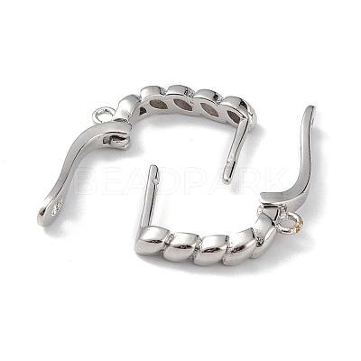 Brass Hoop Earring Findings ZIRC-L097-057P-1