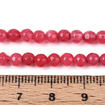 Dyed Natural White Jade Beads Strands G-T139-4mm-60-07-1