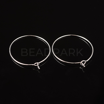 Silver Color Plated Brass Earring Hoops X-EC067-2S-1