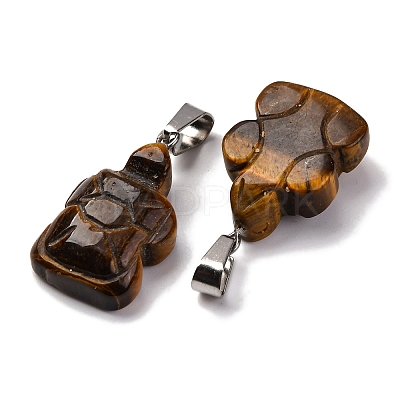 Natural Tiger Eye Pendants G-B127-06P-07-1