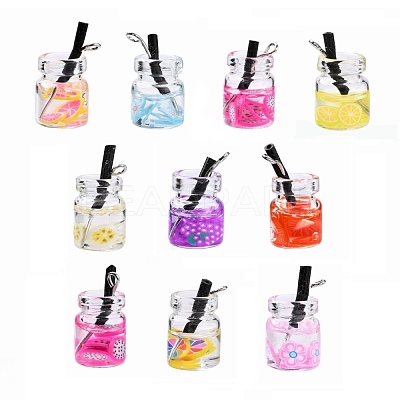 Glass Bottle Pendants X-GLAA-S181-04-1