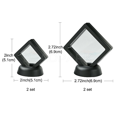 4Pcs 2 Styles Plastic 3D Floating Frame Display Holder ODIS-FS0001-02B-1