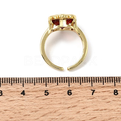 Glass Cuff Open Rings RJEW-P178-01C-G-1