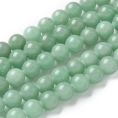 Natural Green Aventurine Round Beads Strands G-S150-8mm-2-1