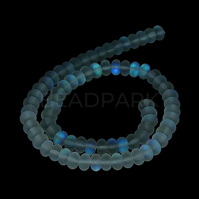 Frosted Transparent Glass Beads Strands FGLA-M002-01I-1