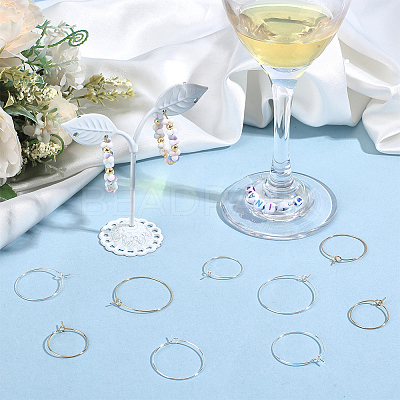 240Pcs 8 Styles 316 Surgical Stainless Steel Wine Glass Charms Rings STAS-BBC0009-38-1