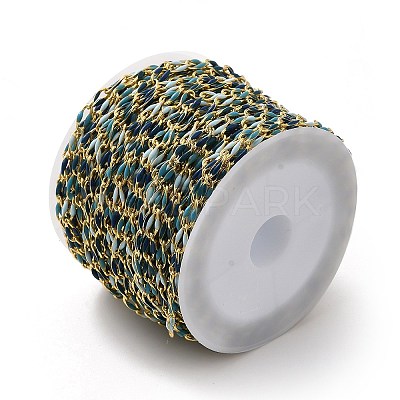 Brass Enamel Curb Chains CHC-C003-13G-11-1