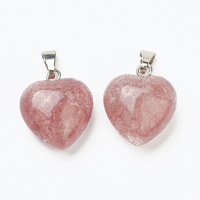 Natural Strawberry Quartz Pendants X-G-I311-A23-1