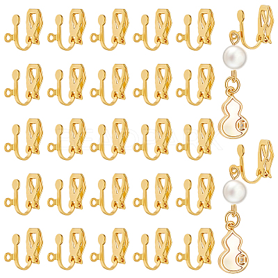 30 Pairs 925 Sterling Silver Clip-on Earring Findings STER-PH0005-01G-1