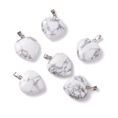 Natural Howlite Pendants G-G956-B28-FF-1