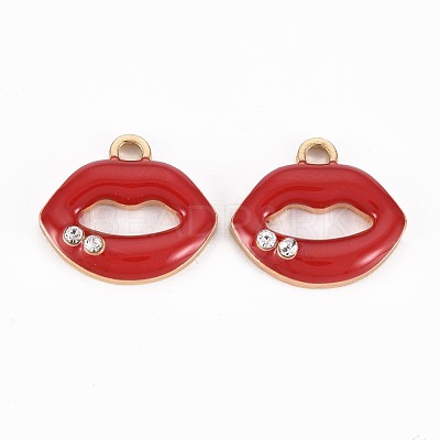 Golden Plated Alloy Enamel Pendants ENAM-T009-91A-RS-1