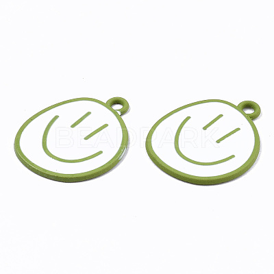 Spray Painted Alloy Pendants ENAM-S127-026B-RS-1