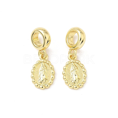 Brass Religion Virgin Mary European Dangle Charms KK-B141-15G-1