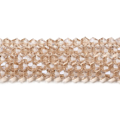 Transparent Electroplate Glass Beads Strands GLAA-F029-4mm-C12-1