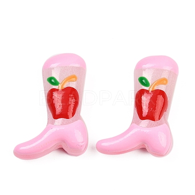 Boot Baking Paint Glass Enamel Beads LAMP-C020-02B-1