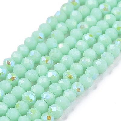 Electroplate Opaque Solid Color Glass Beads Strands LS-EGLA-A044-P1mm-L14-1