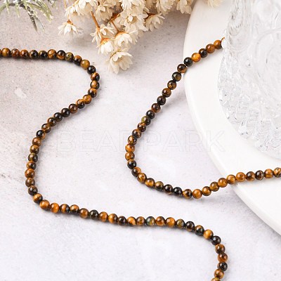 Natural Tiger Eye Beads Strands G-G099-3mm-4-1