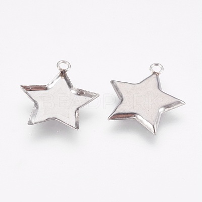 Tarnish Resistant 304 Stainless Steel Pendant Cabochon Settings STAS-I097-055-17P-1
