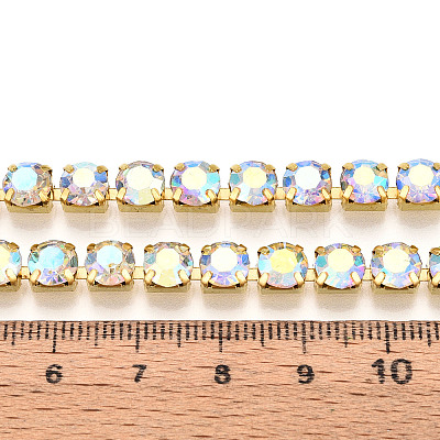 Brass Rhinestone Strass Chains CHC-T001-SS28-02G-1