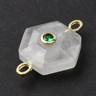 Faceted Natural Quartz Crystal Carved Links G-T146-01G-06-1