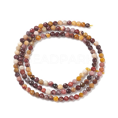 Natural Mookaite Faceted Round Beads Strands G-A129-2mm-19-1-1