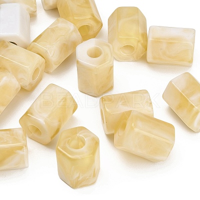 Opaque Acrylic Imitation Gemstone Beads AC-CBAE907-04-1