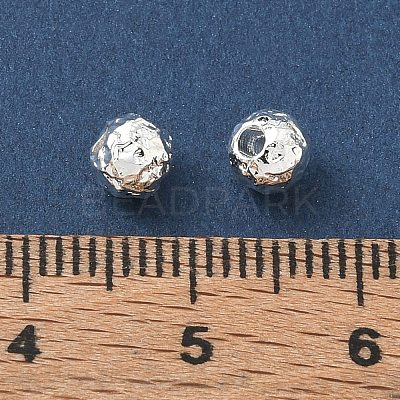 304 Stainless Steel Hammered Round Spacer Beads SA-CBA37BC-01A-S-1