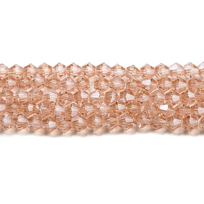 Transparent Electroplate Glass Beads Strands GLAA-F029-4mm-C15-1
