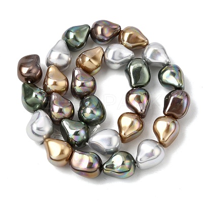 Electroplate Opaque Glass Imitation Pearl Beads Strands EGLA-C011-01-1
