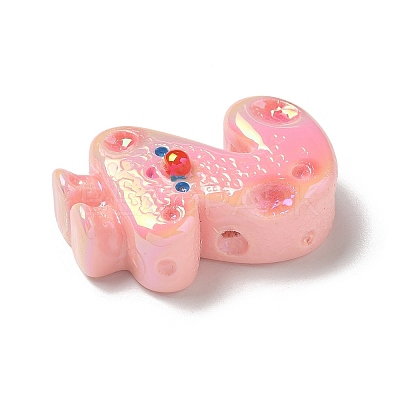 Electroplate Number Theme Resin Beads RESI-Q015-01C-1