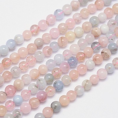 Natural Morganite Round Bead Strands X-G-I159-4mm-1