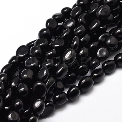 Dyed Natural Obsidian Nuggets Beads Strands G-J335-04-1