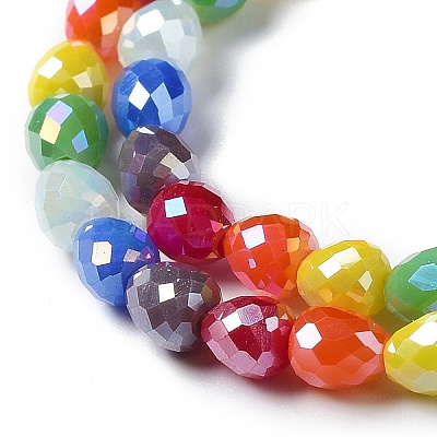 Electroplated Glass Beads Strands GLAA-B013-01F-1