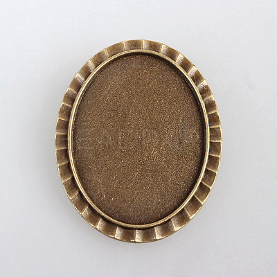 Vintage Alloy Brooch Cabochon Bezel Settings X-PALLOY-N0085-20AB-NF-1