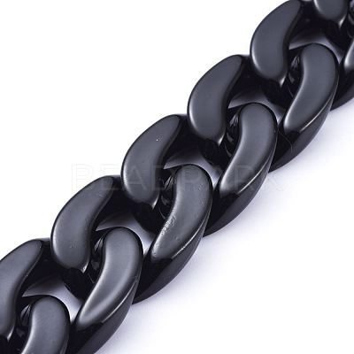 Handmade Opaque Acrylic Curb Chains AJEW-JB00564-02-1