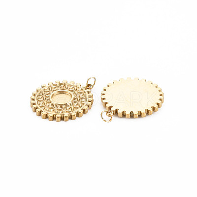 Ion Plating(IP) 304 Stainless Steel Pendant Enamel Settings STAS-N097-195LG-1