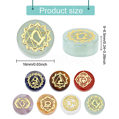 1 Set Chakra Theme Natural Gemstone Display Decorations G-FG0001-05-1