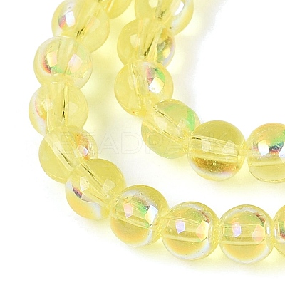 Electroplate Transparent Glass Beads Strands EGLA-Q132-4MM-A19-1